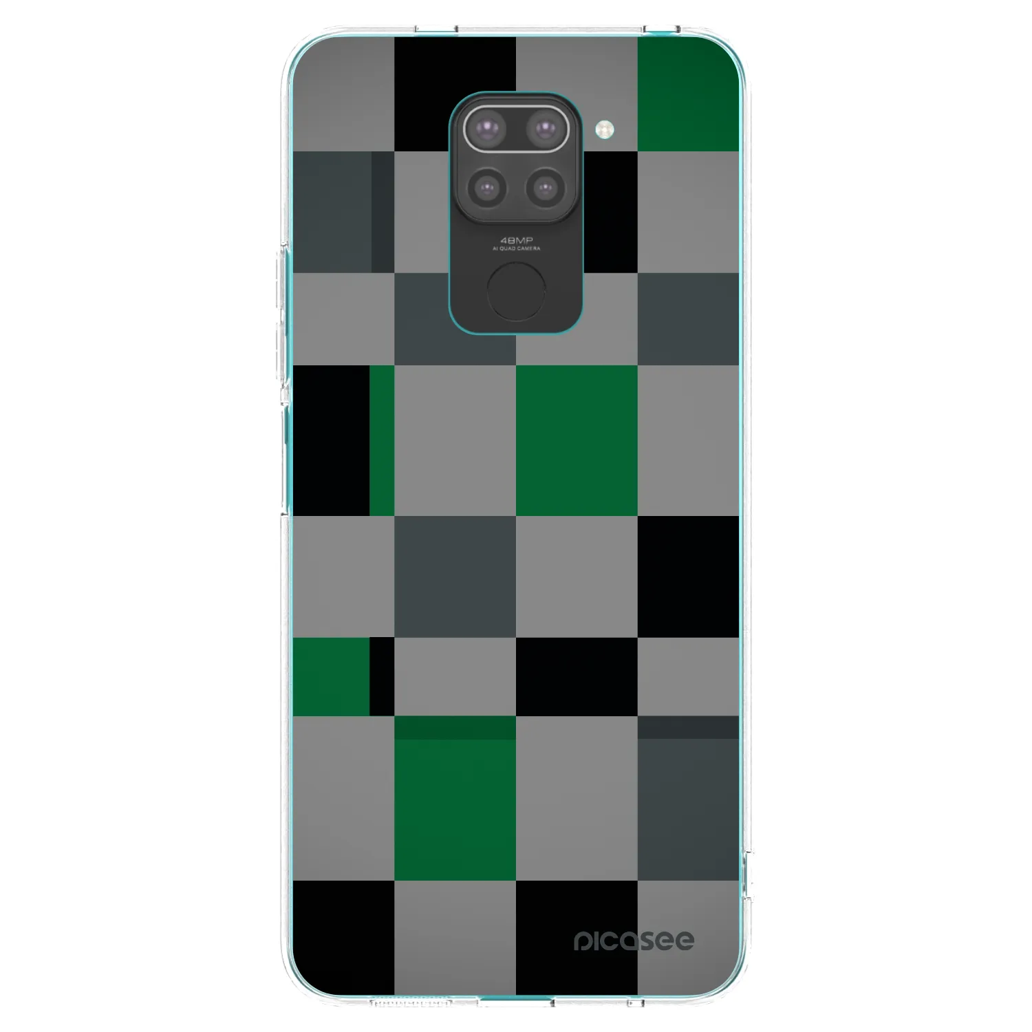 Picasee husă neagră din silicon pentru Xiaomi Redmi Note 9 - Block Grid