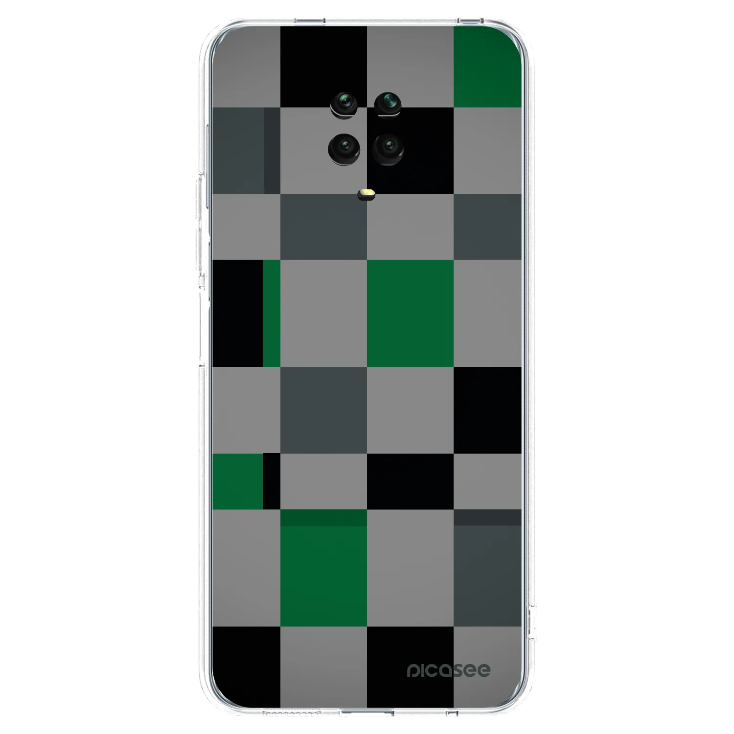 Picasee husă transparentă din silicon pentru Xiaomi Redmi Note 9S - Block Grid