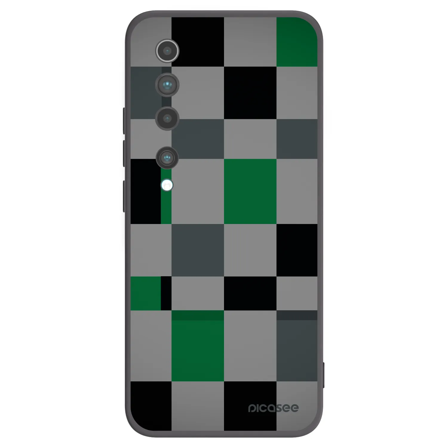 Picasee husă neagră din silicon pentru Xiaomi Mi 10 - Block Grid