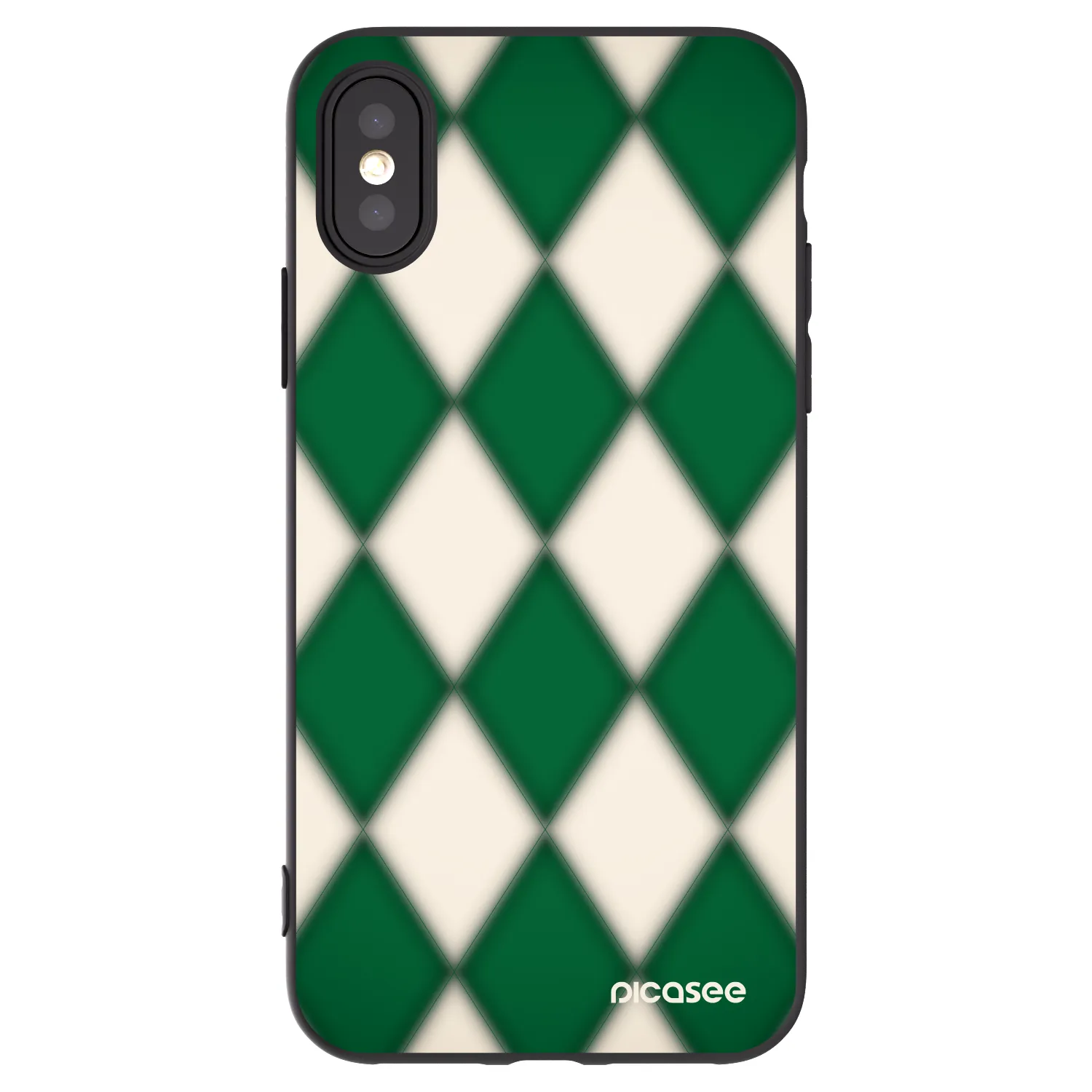Picasee husă neagră din silicon pentru Apple iPhone X/XS - Emerald Diamond