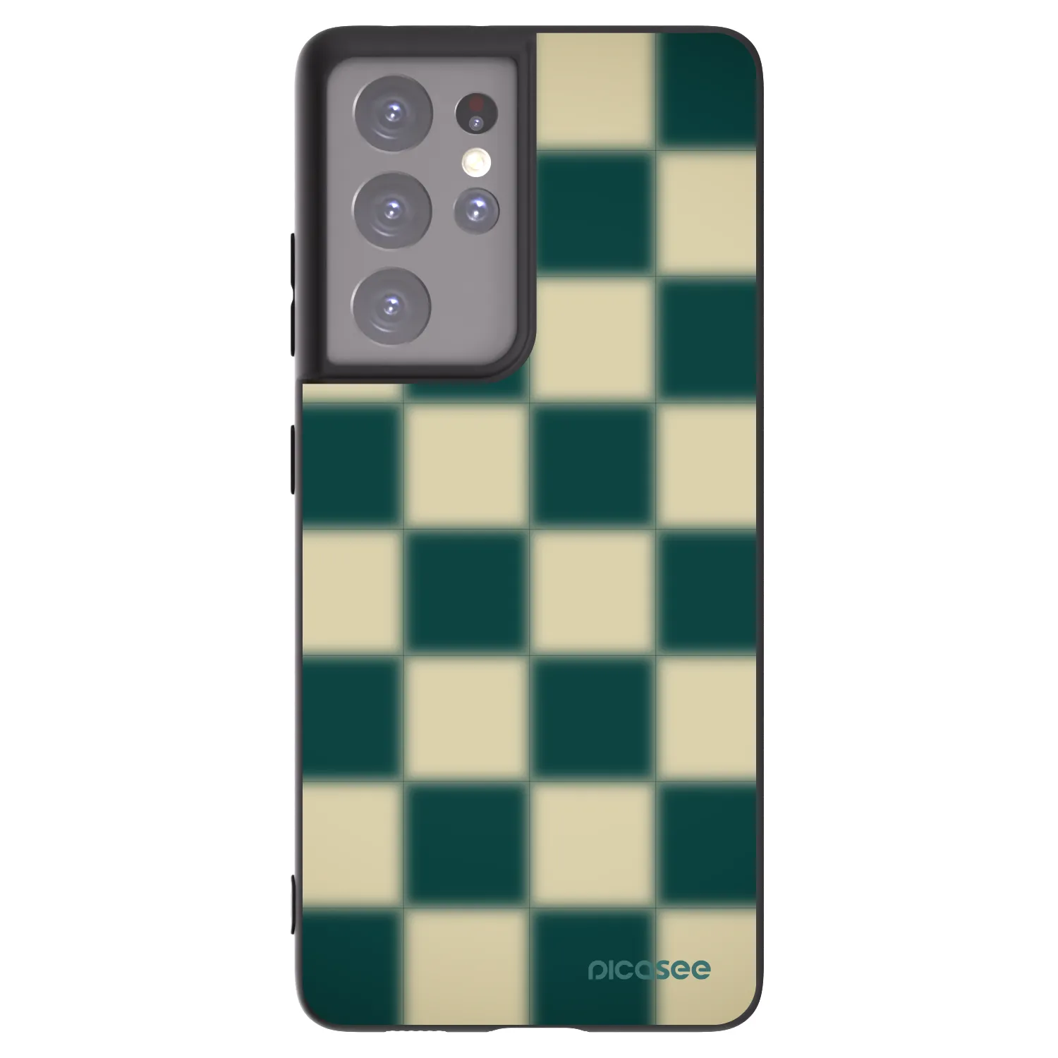 Picasee husă neagră din silicon pentru Samsung Galaxy S21 Ultra 5G G998B - Shadow Chess