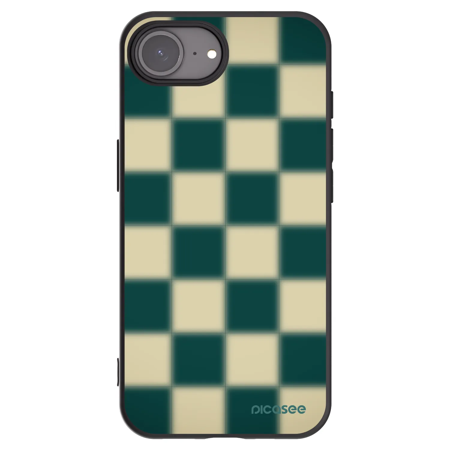 Picasee husă neagră din silicon pentru Apple iPhone 16e - Shadow Chess