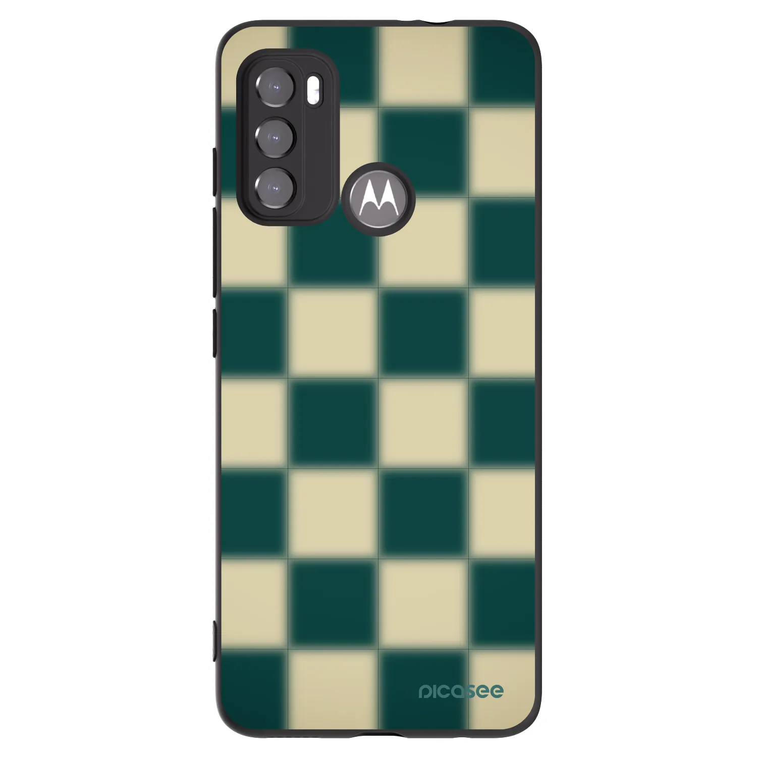 Picasee husă neagră din silicon pentru Motorola Edge 60 5G - Shadow Chess