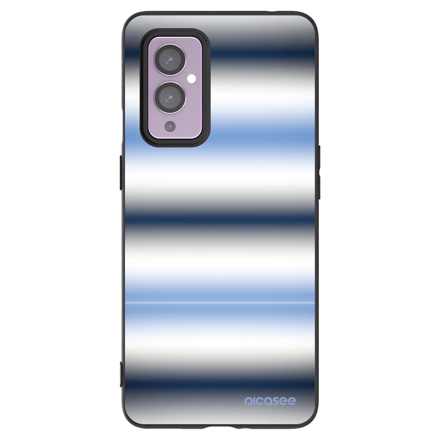 Picasee husă neagră din silicon pentru OnePlus 9 - Static Lines