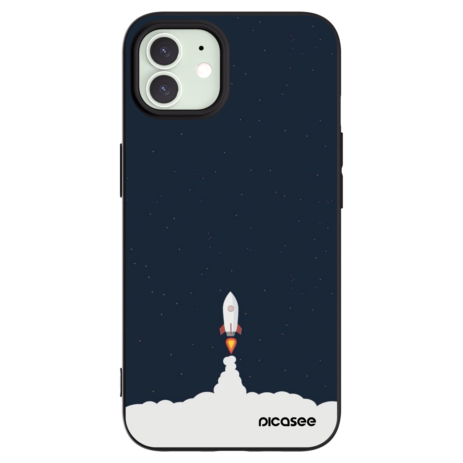 Picasee husă neagră din silicon pentru Apple iPhone 12 - Astronaut 2