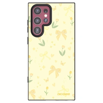 Picasee husă neagră din silicon pentru Samsung Galaxy S22 Ultra 5G - Honey Blossom