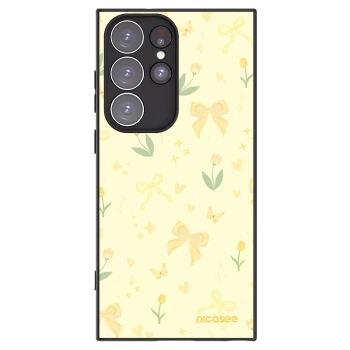 Picasee husă neagră din silicon pentru Samsung Galaxy S23 Ultra 5G - Honey Blossom