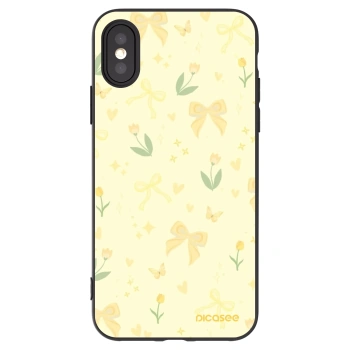 Picasee husă neagră din silicon pentru Apple iPhone X/XS - Honey Blossom
