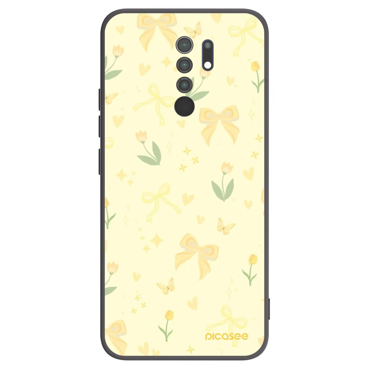 Picasee husă neagră din silicon pentru Xiaomi Redmi 9 - Honey Blossom