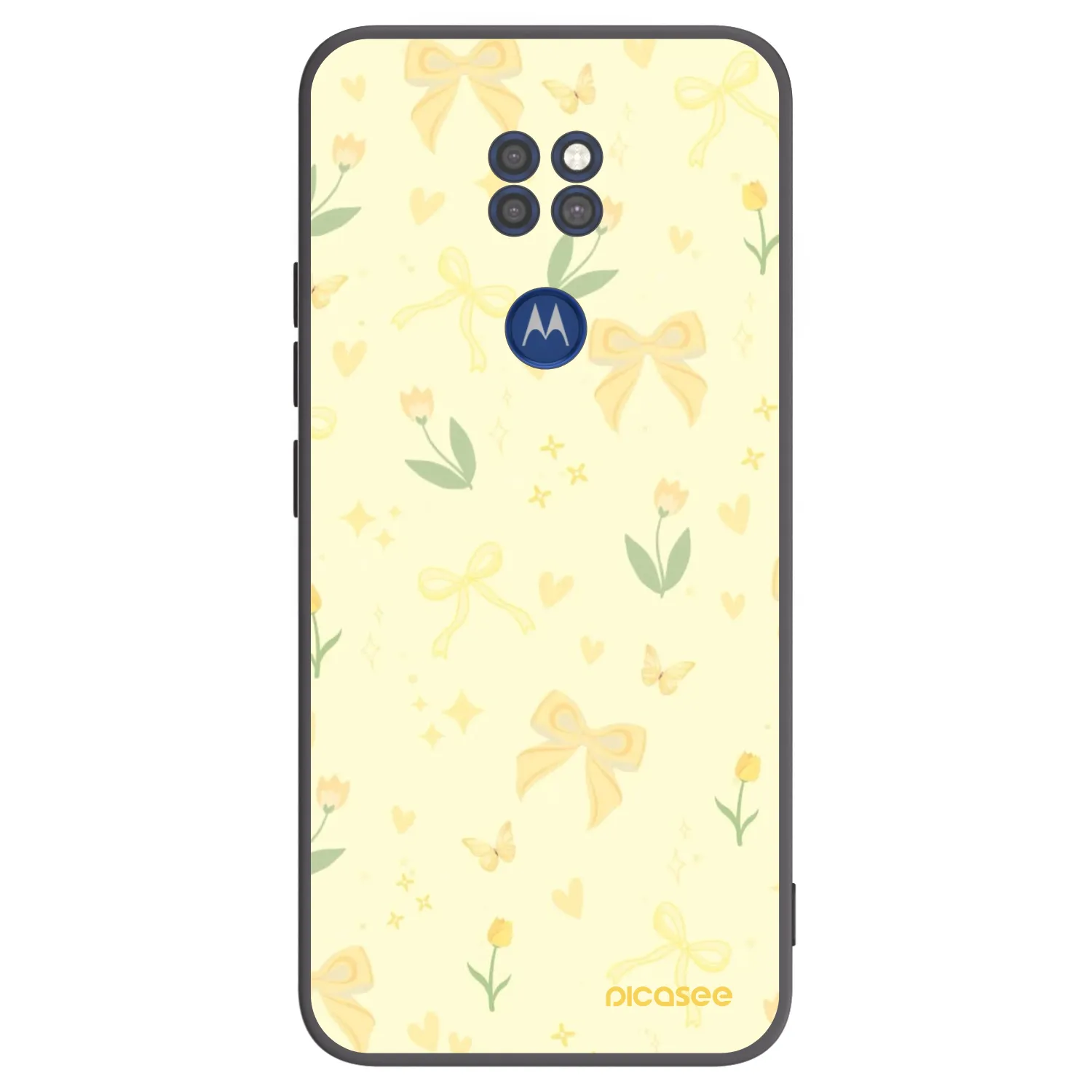 Picasee husă neagră din silicon pentru Motorola Moto G9 Play - Honey Blossom