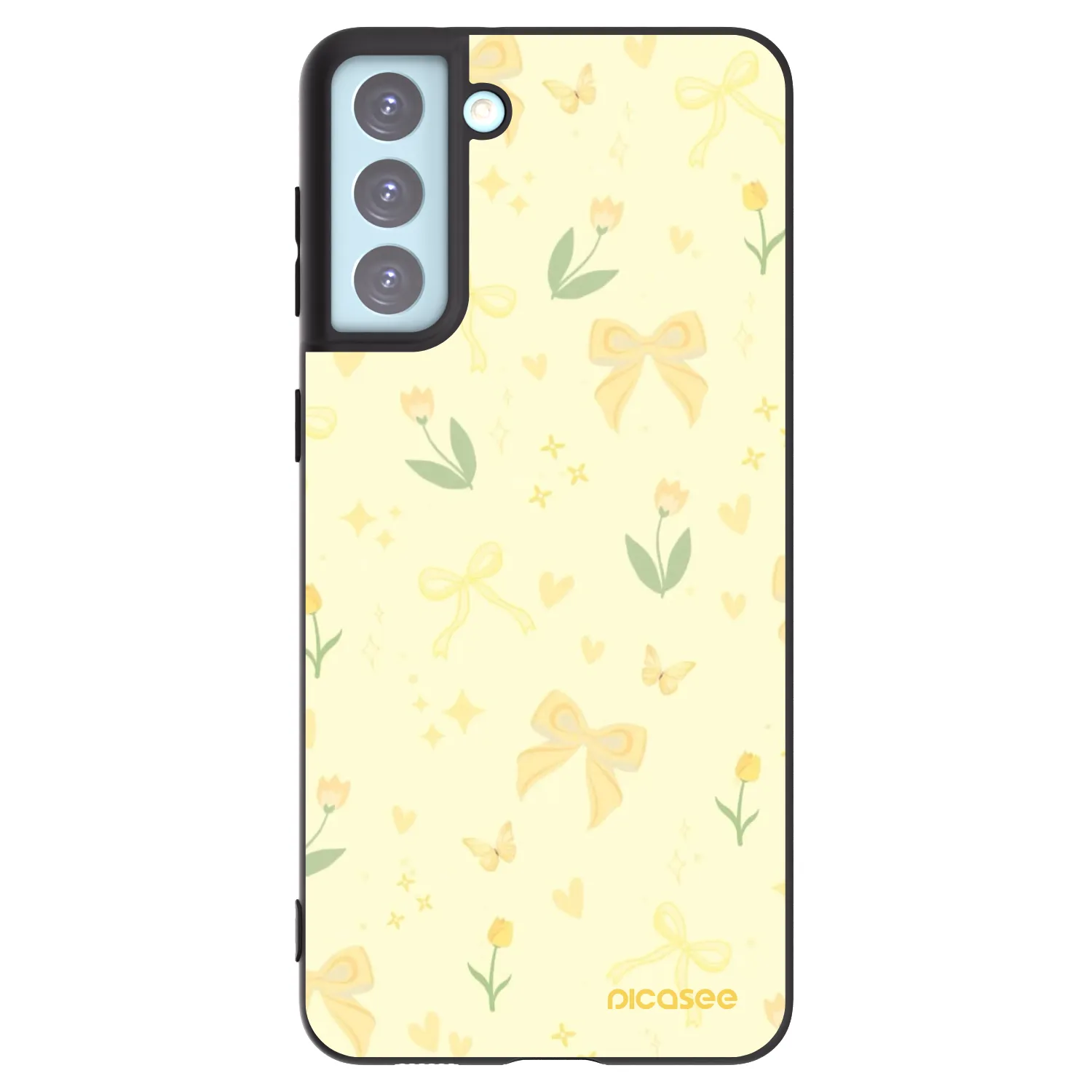 Picasee husă neagră din silicon pentru Samsung Galaxy S21+ 5G G996F - Honey Blossom