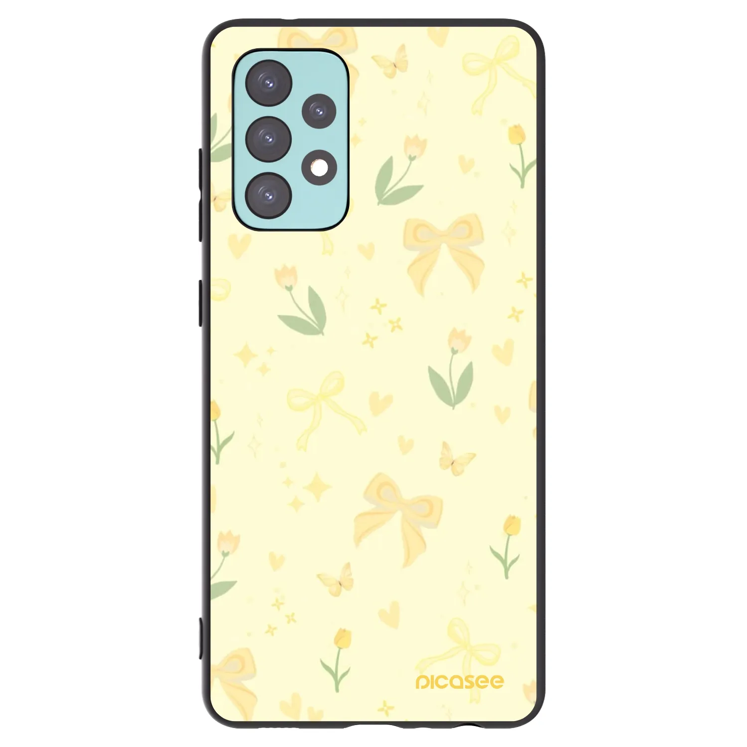Picasee husă neagră din silicon pentru Samsung Galaxy A72 A725F - Honey Blossom