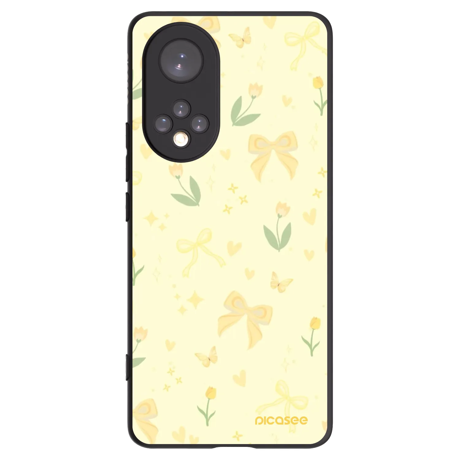 Picasee husă neagră din silicon pentru Honor 50 5G - Honey Blossom