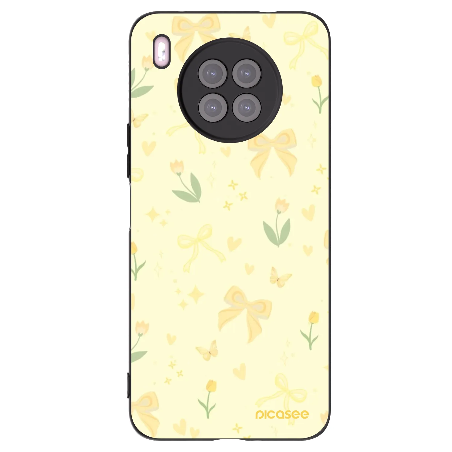 Picasee husă neagră din silicon pentru Huawei Nova 8i - Honey Blossom