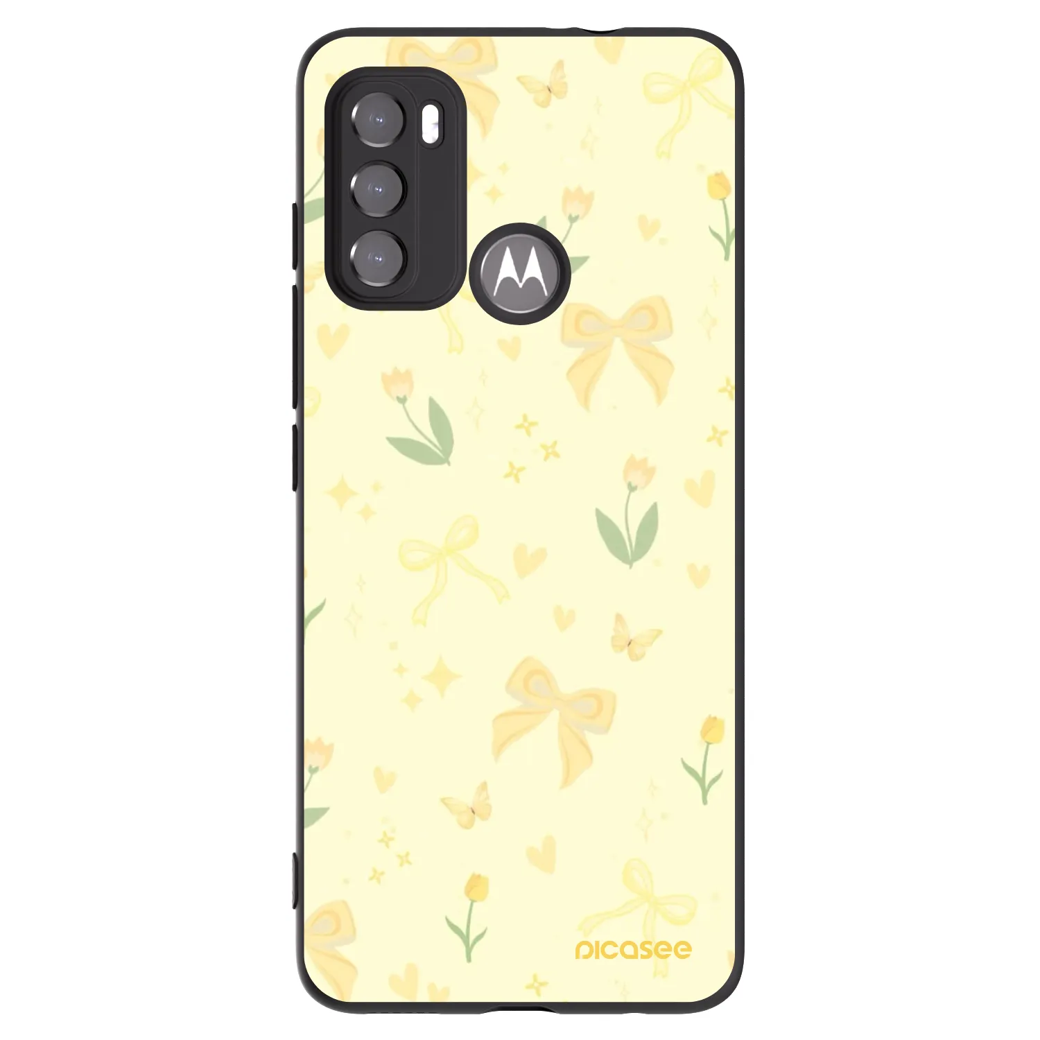Picasee husă neagră din silicon pentru Motorola Moto G60 - Honey Blossom