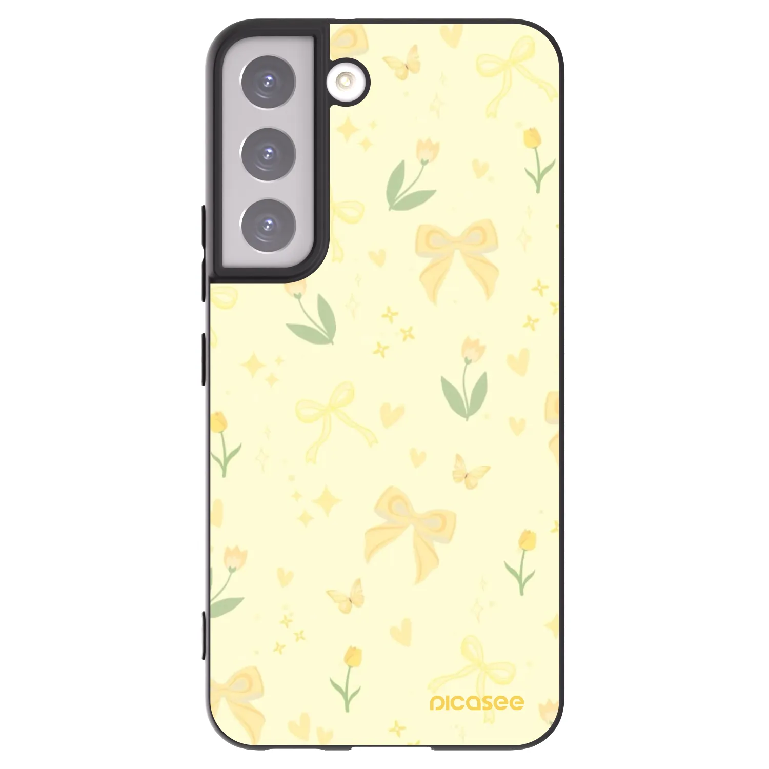 Picasee husă neagră din silicon pentru Samsung Galaxy S22 5G - Honey Blossom