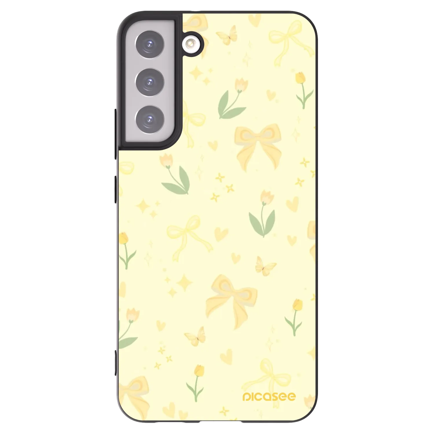 Picasee husă neagră din silicon pentru Samsung Galaxy S22+ 5G - Honey Blossom