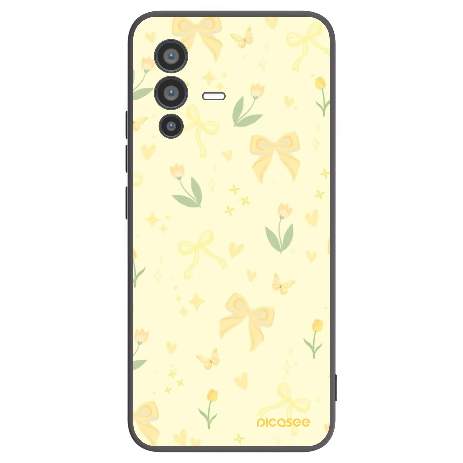 Picasee husă neagră din silicon pentru Vivo V23 5G - Honey Blossom