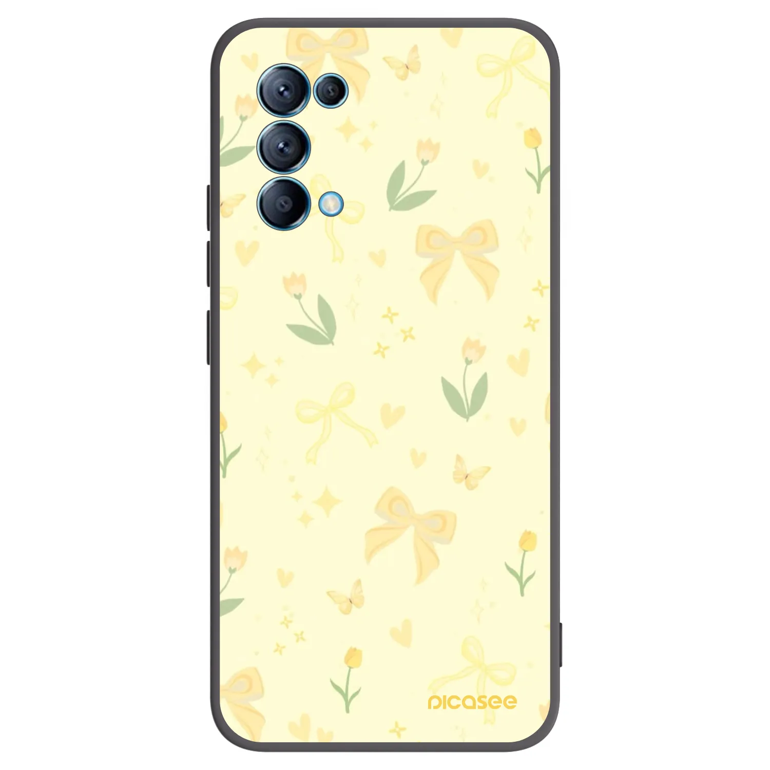 Picasee husă neagră din silicon pentru OPPO Reno 5 5G - Honey Blossom