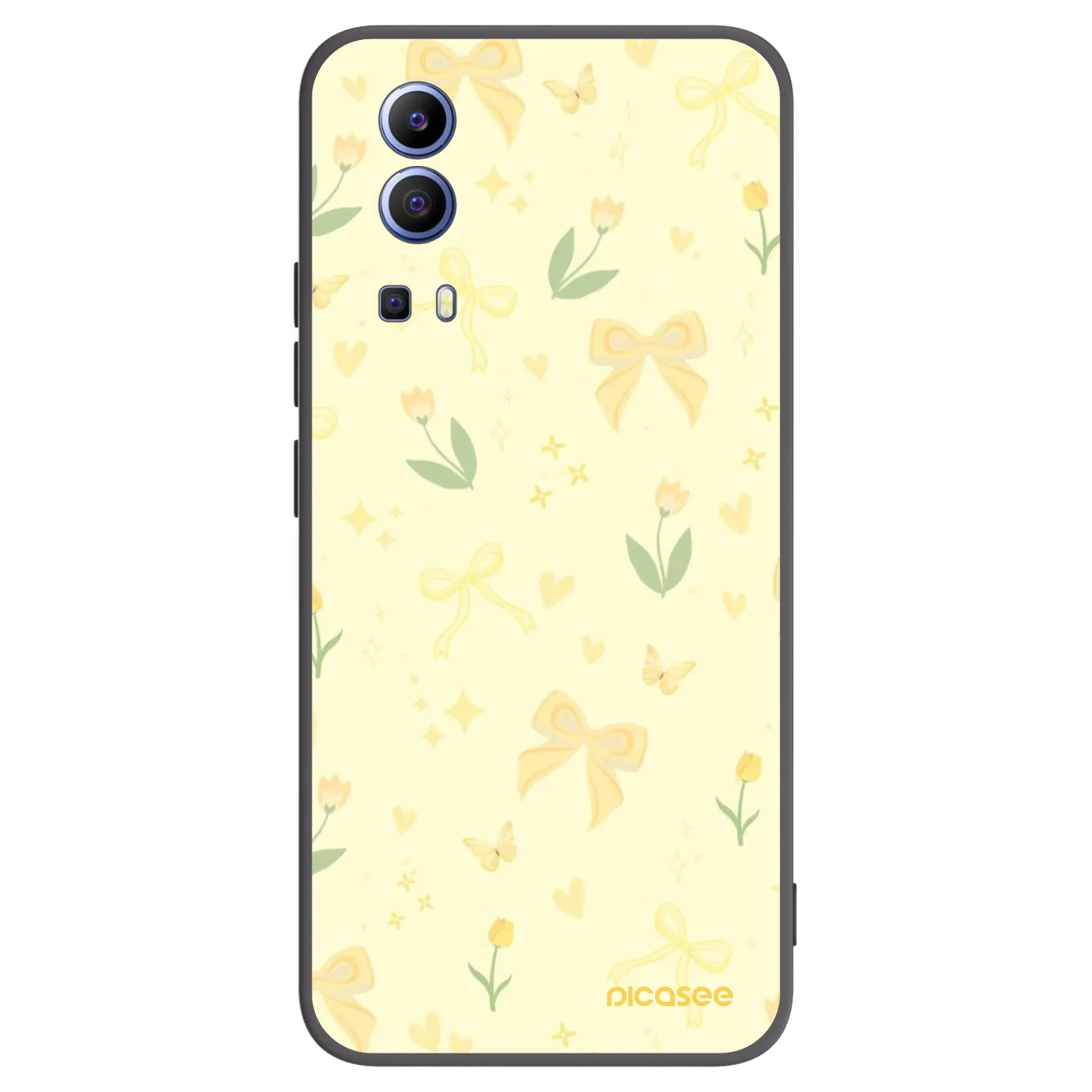 Picasee husă neagră din silicon pentru Vivo Y52 5G - Honey Blossom