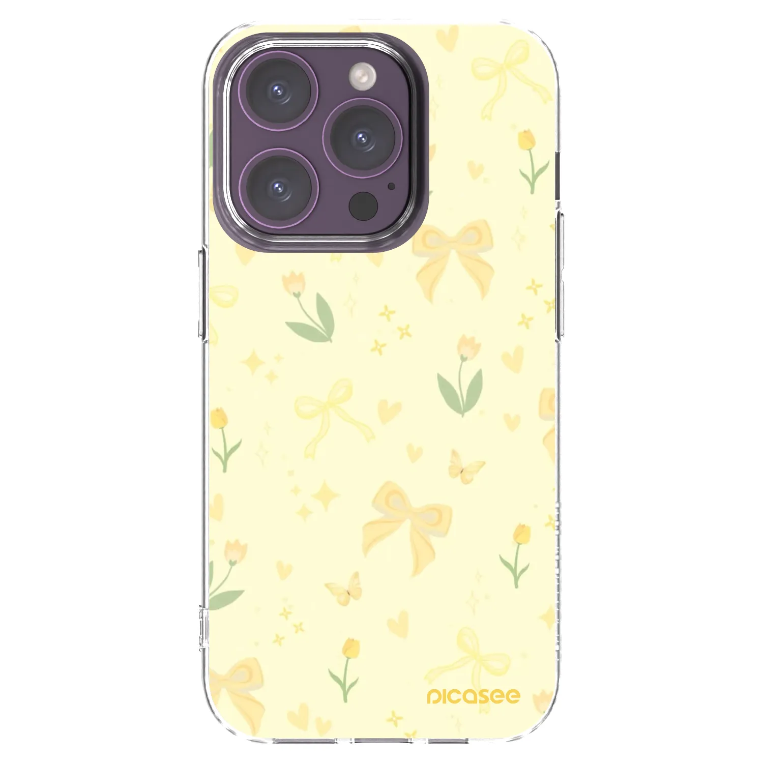 Picasee husă transparentă din silicon pentru Apple iPhone 14 Pro - Honey Blossom