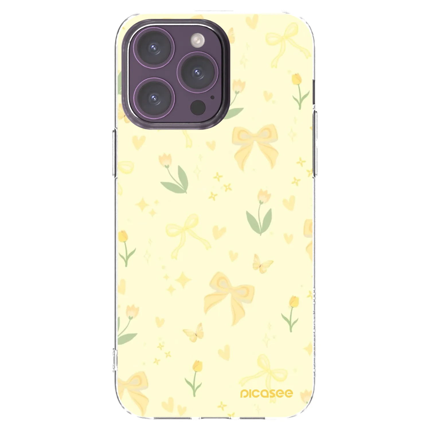 Picasee husă transparentă din silicon pentru Apple iPhone 14 Pro Max - Honey Blossom