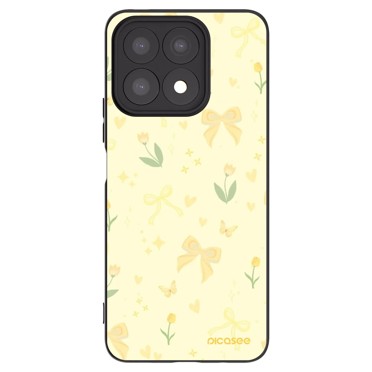 Picasee husă neagră din silicon pentru Honor X8a - Honey Blossom