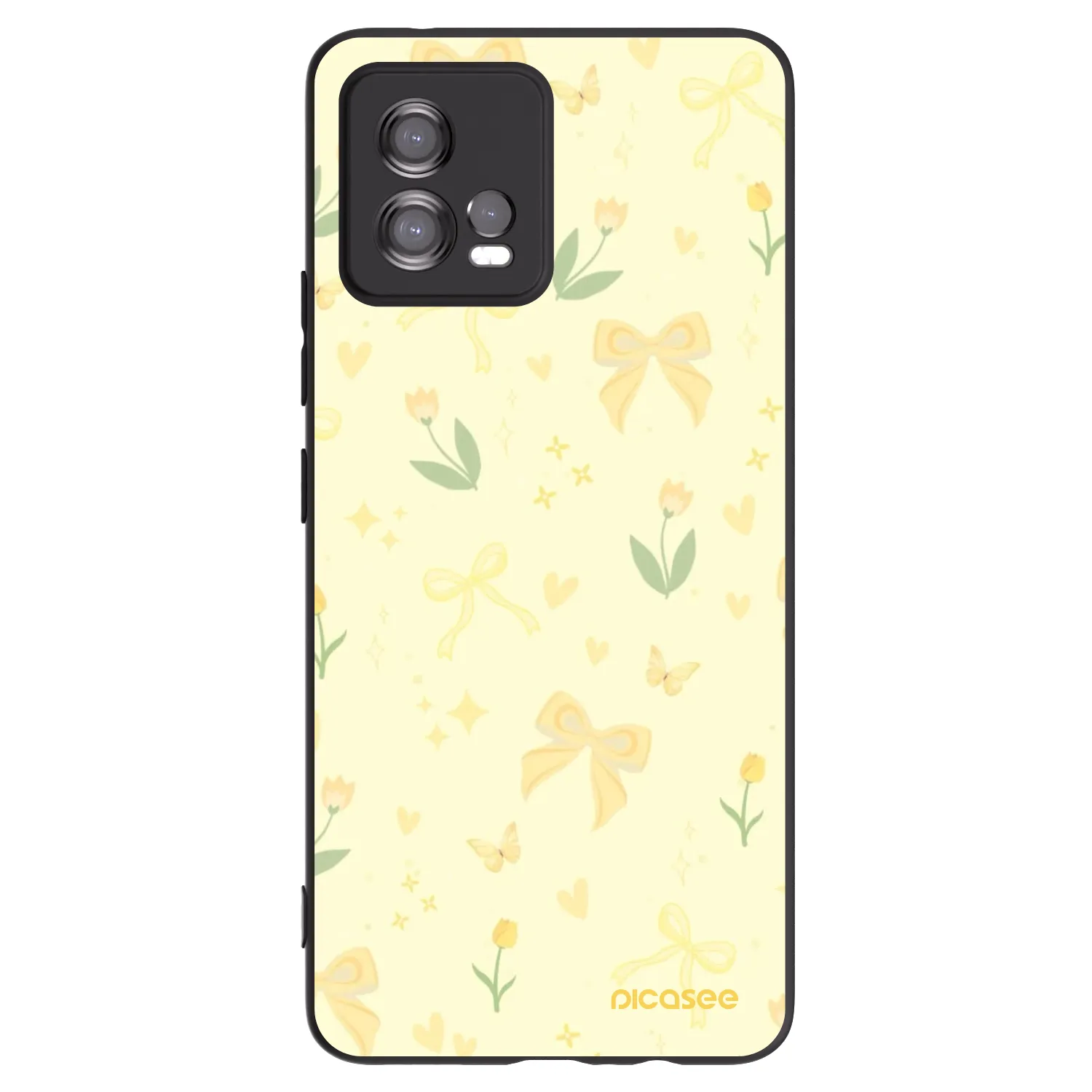 Picasee husă neagră din silicon pentru Motorola Moto G72 - Honey Blossom