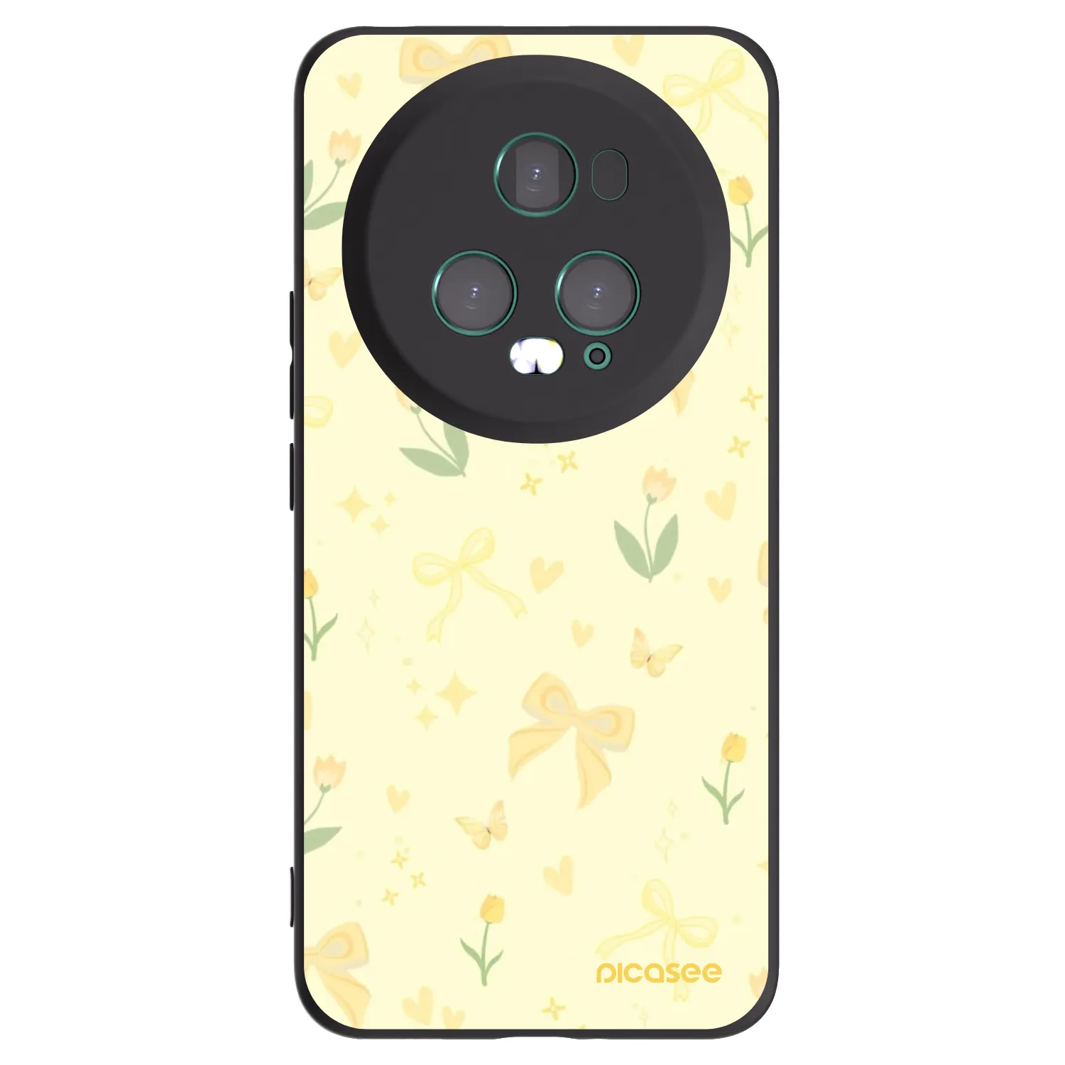Picasee husă neagră din silicon pentru Honor Magic5 Pro - Honey Blossom