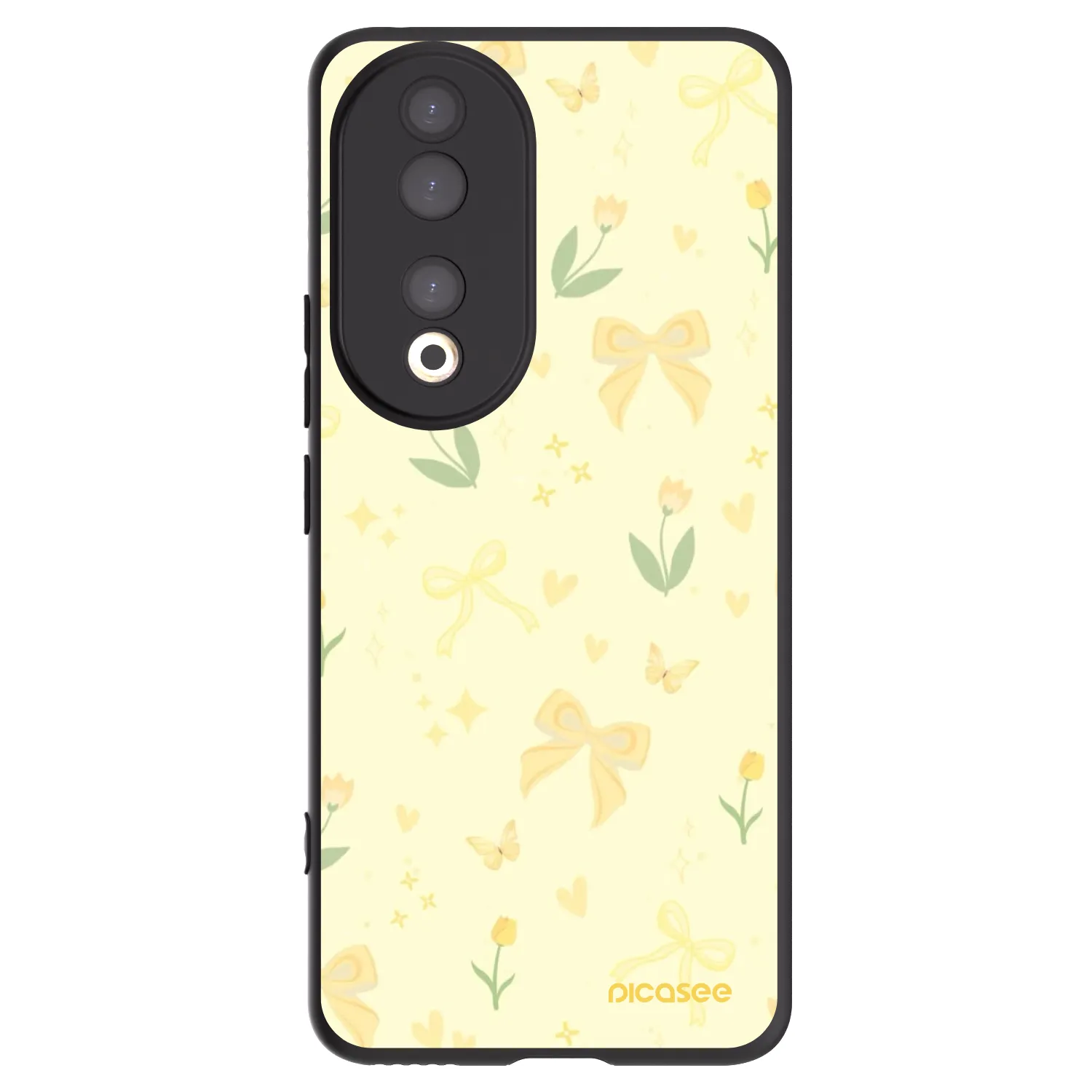 Picasee husă neagră din silicon pentru Honor 90 5G - Honey Blossom