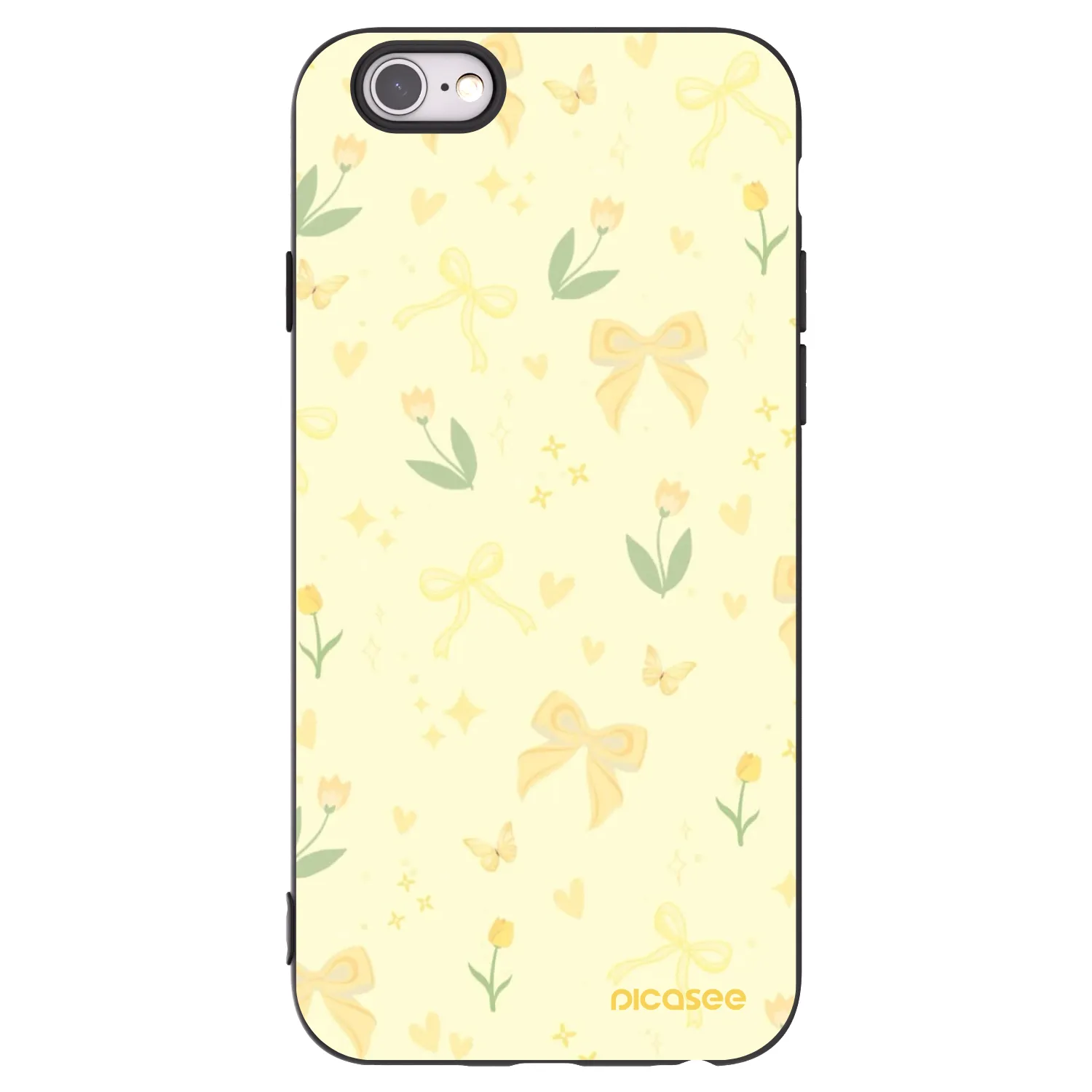 Picasee husă neagră din silicon pentru Apple iPhone 6/6S - Honey Blossom