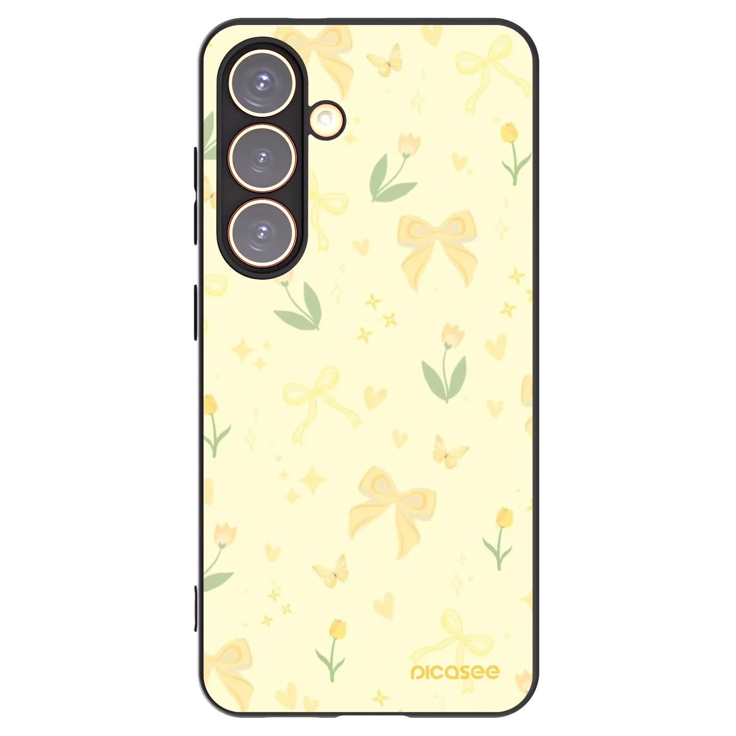 Picasee husă neagră din silicon pentru Samsung Galaxy S24 S921B 5G - Honey Blossom