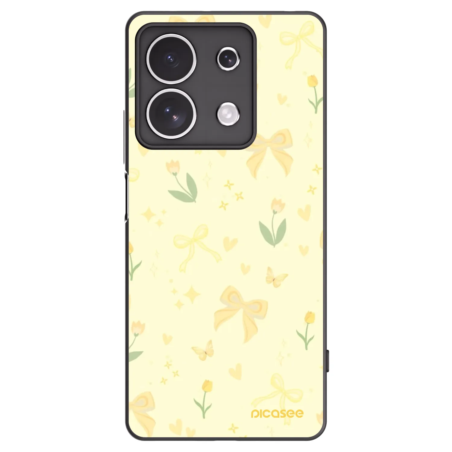 Picasee husă neagră din silicon pentru Xiaomi Redmi Note 13 4G - Honey Blossom