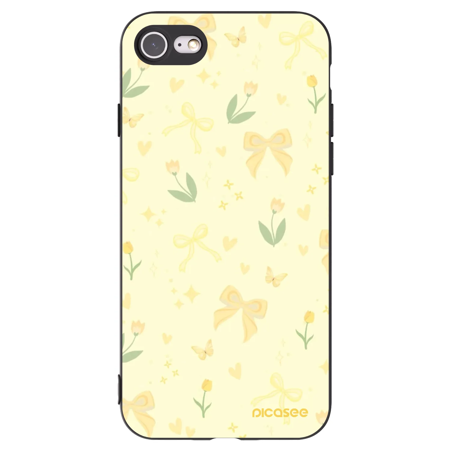 Picasee husă neagră din silicon pentru Apple iPhone 8 - Honey Blossom