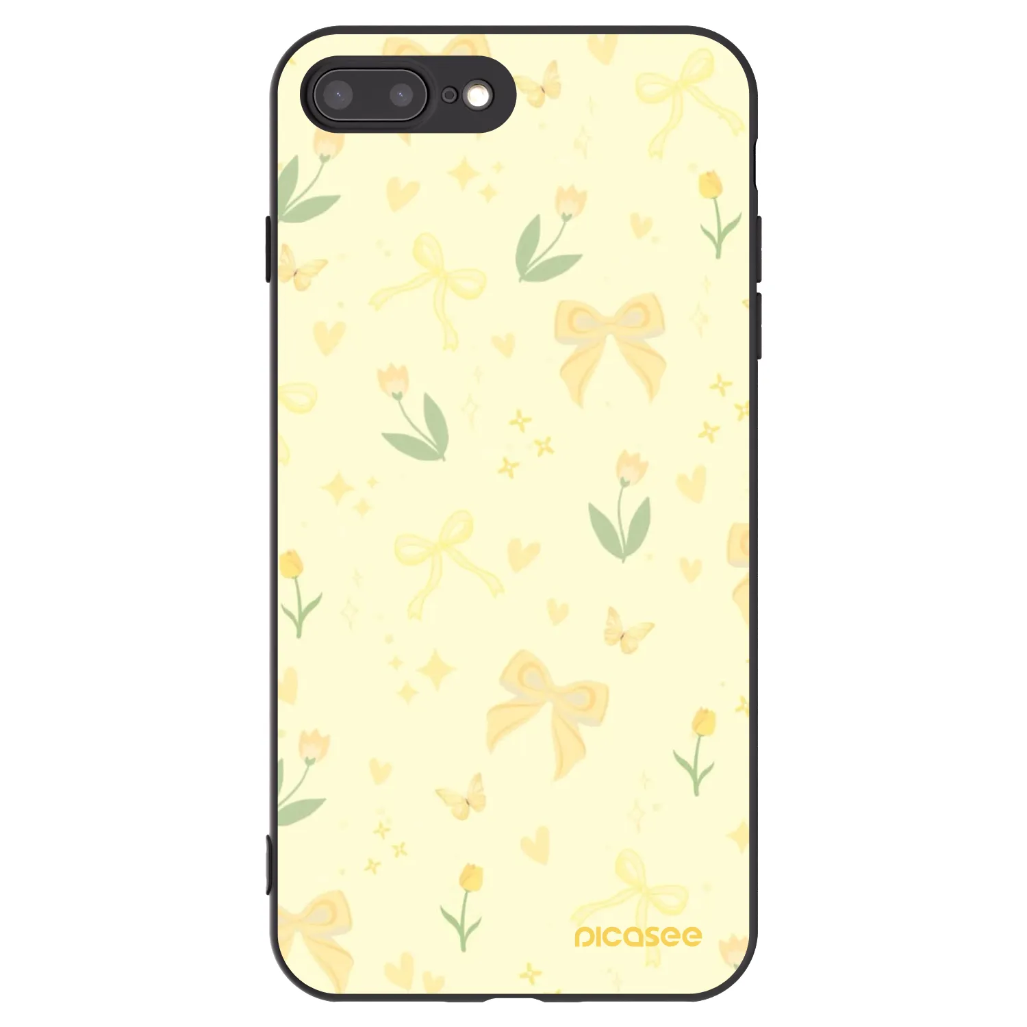 Picasee husă neagră din silicon pentru Apple iPhone 8 Plus - Honey Blossom
