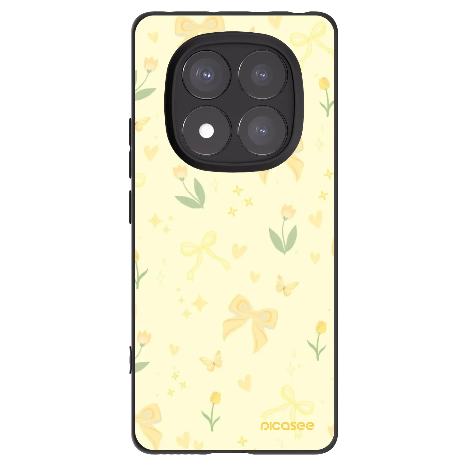 Picasee husă neagră din silicon pentru Xiaomi Redmi Note 14 Pro 5G - Honey Blossom