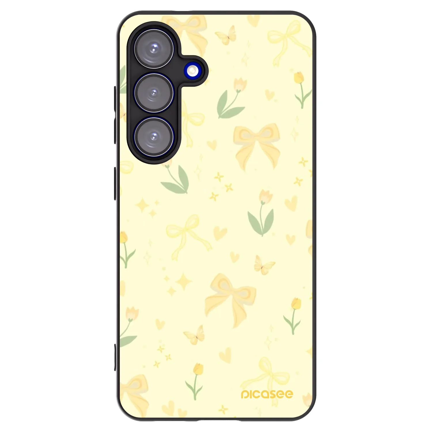 Picasee husă neagră din silicon pentru Samsung Galaxy S25 5G - Honey Blossom