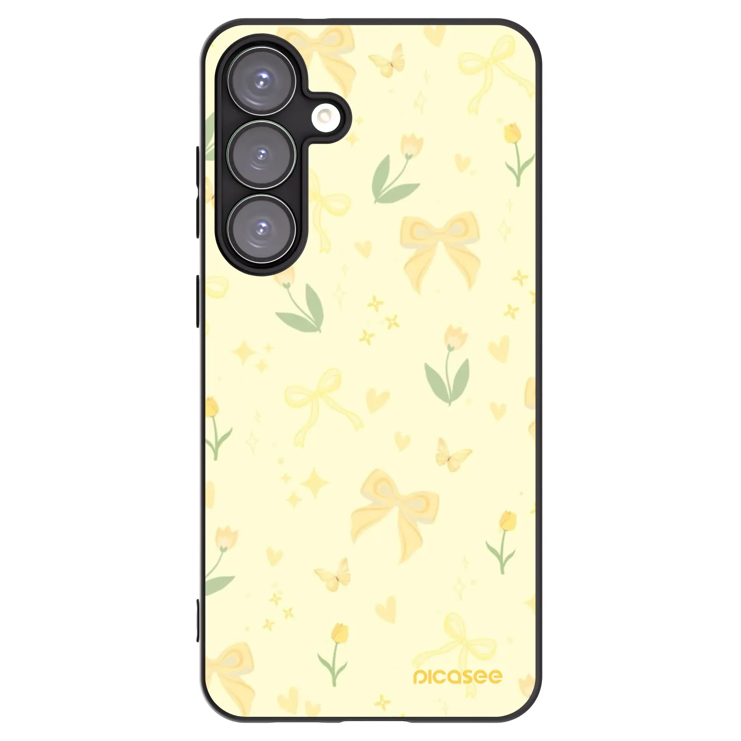 Picasee husă neagră din silicon pentru Samsung Galaxy S25+ 5G - Honey Blossom