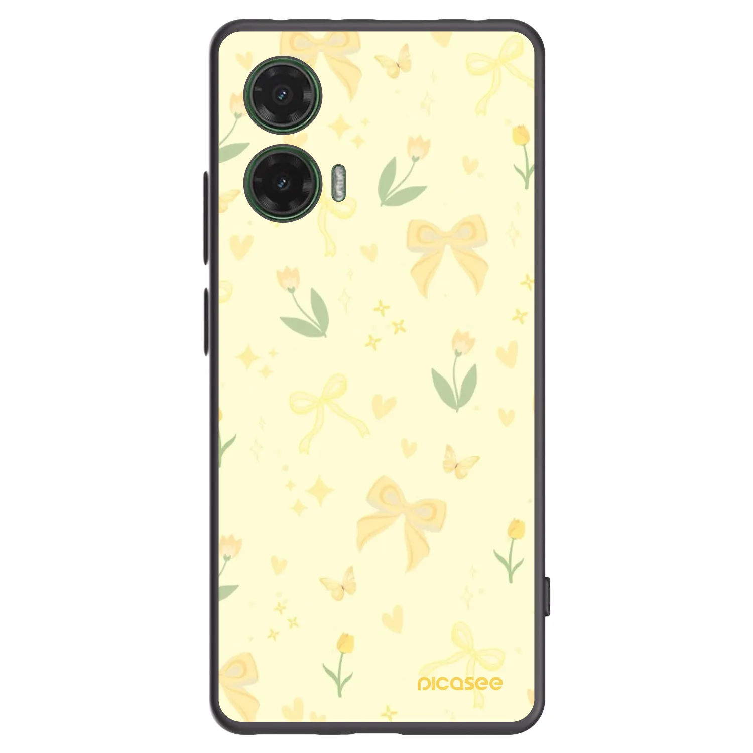 Picasee husă neagră din silicon pentru Motorola Moto G35 5G - Honey Blossom