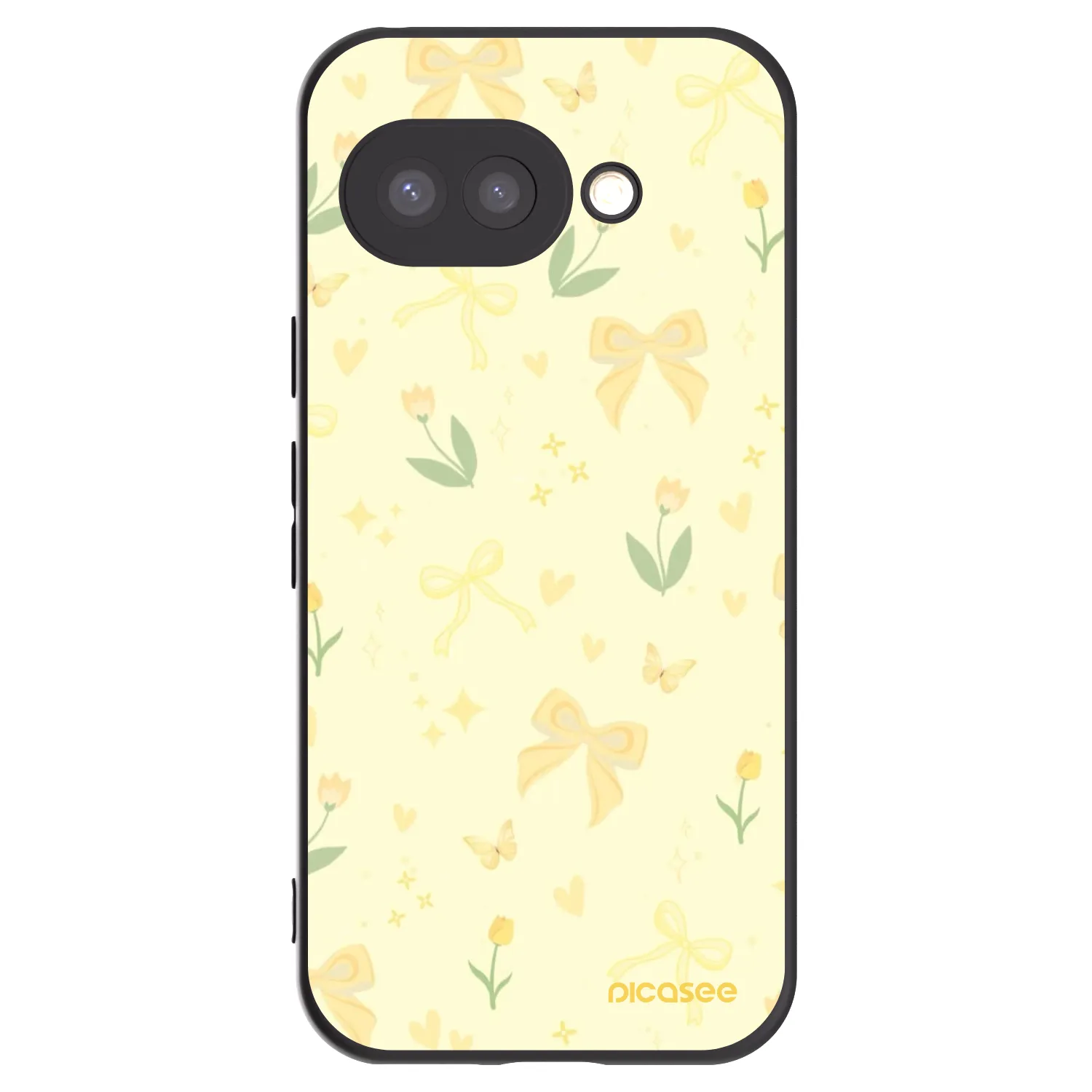 Picasee husă neagră din silicon pentru Google Pixel 9a - Honey Blossom