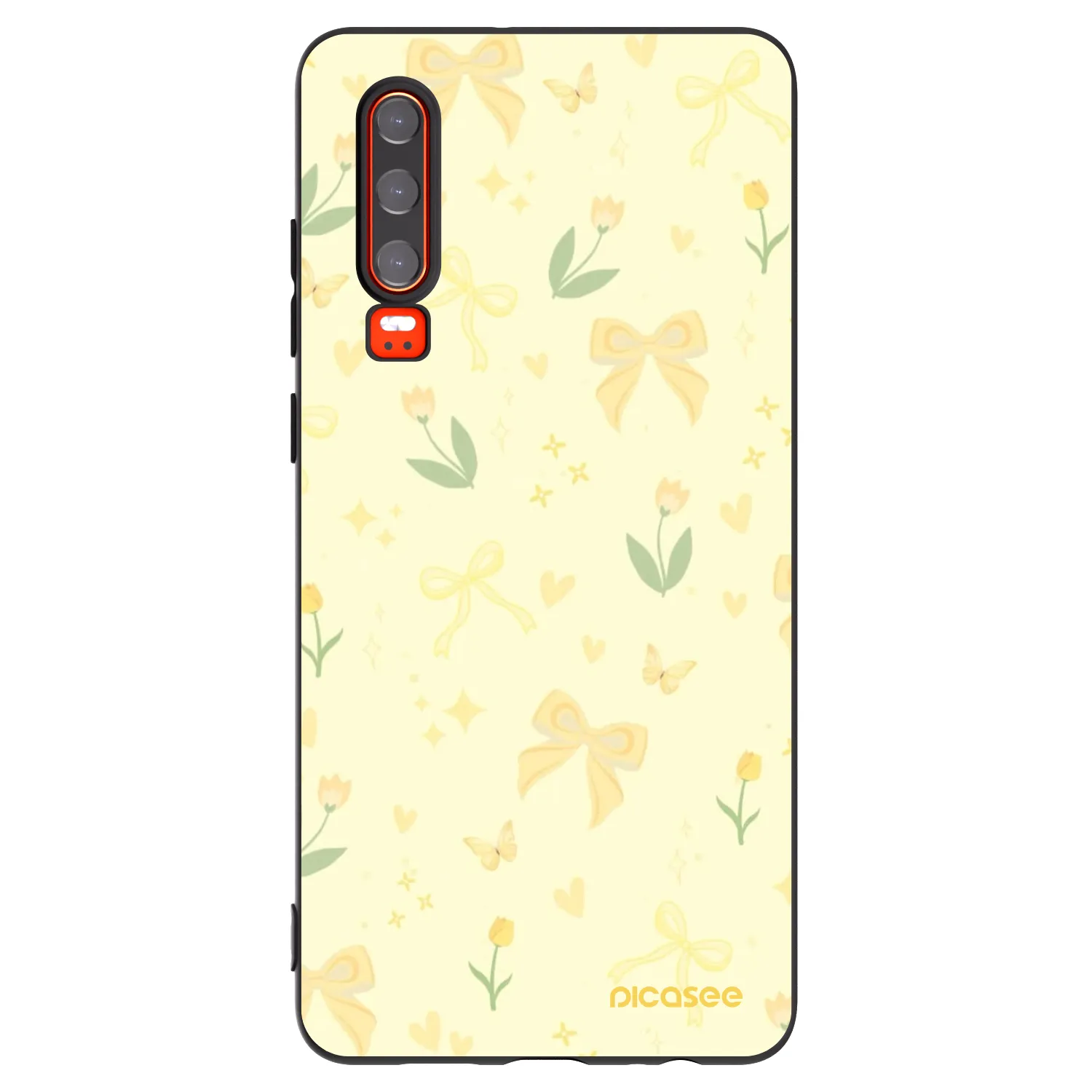Picasee husă neagră din silicon pentru Huawei P30 - Honey Blossom