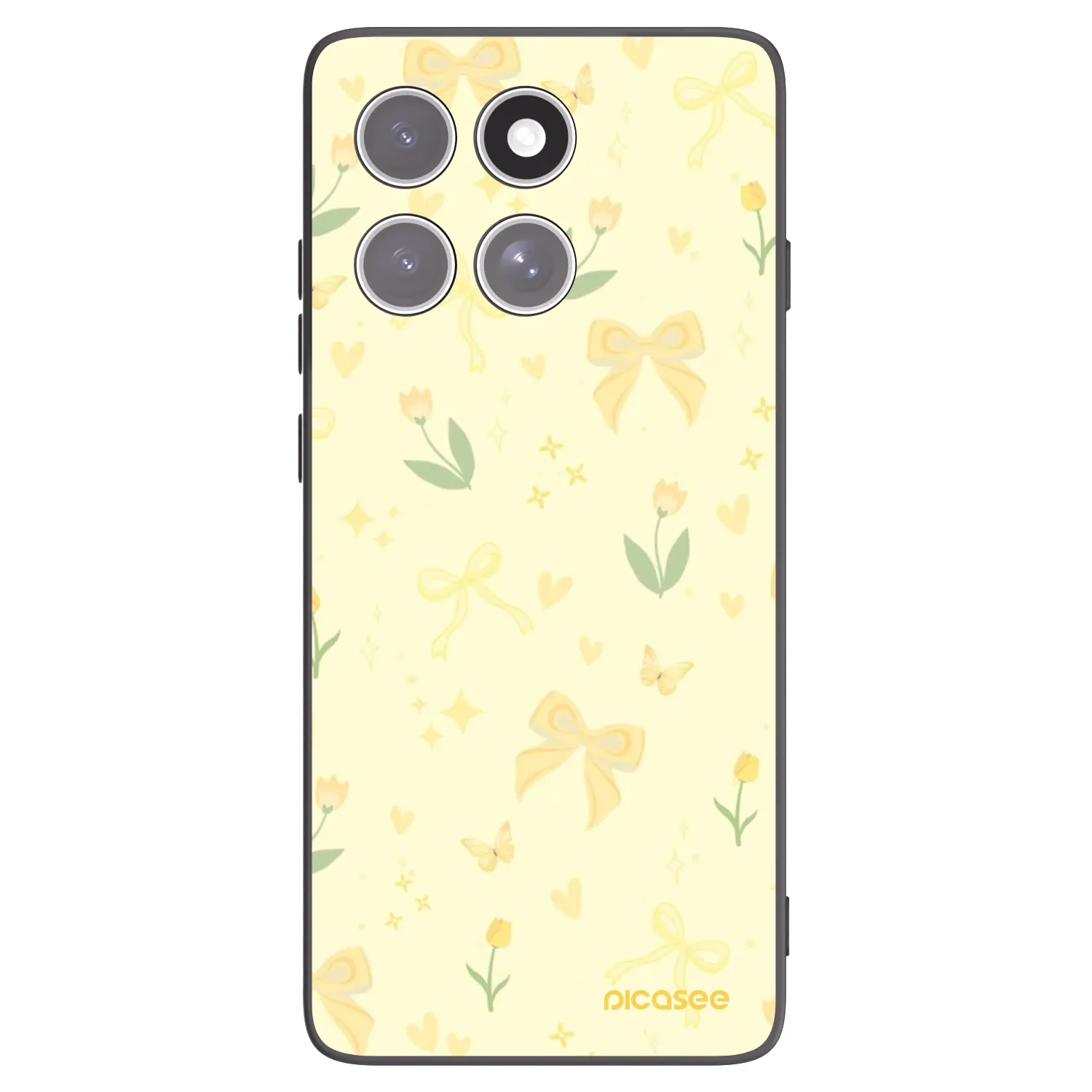 Picasee husă neagră din silicon pentru Motorola Edge 60 Pro - Honey Blossom