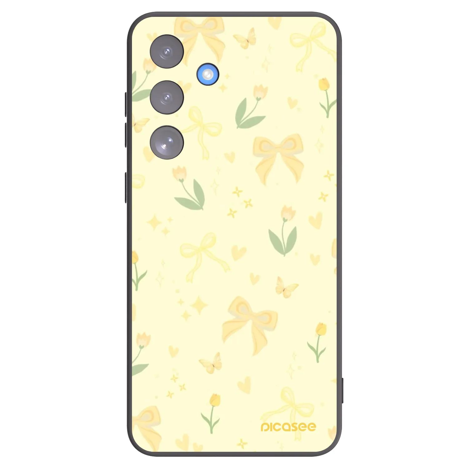 Picasee husă neagră din silicon pentru Samsung Galaxy S25 FE 5G - Honey Blossom