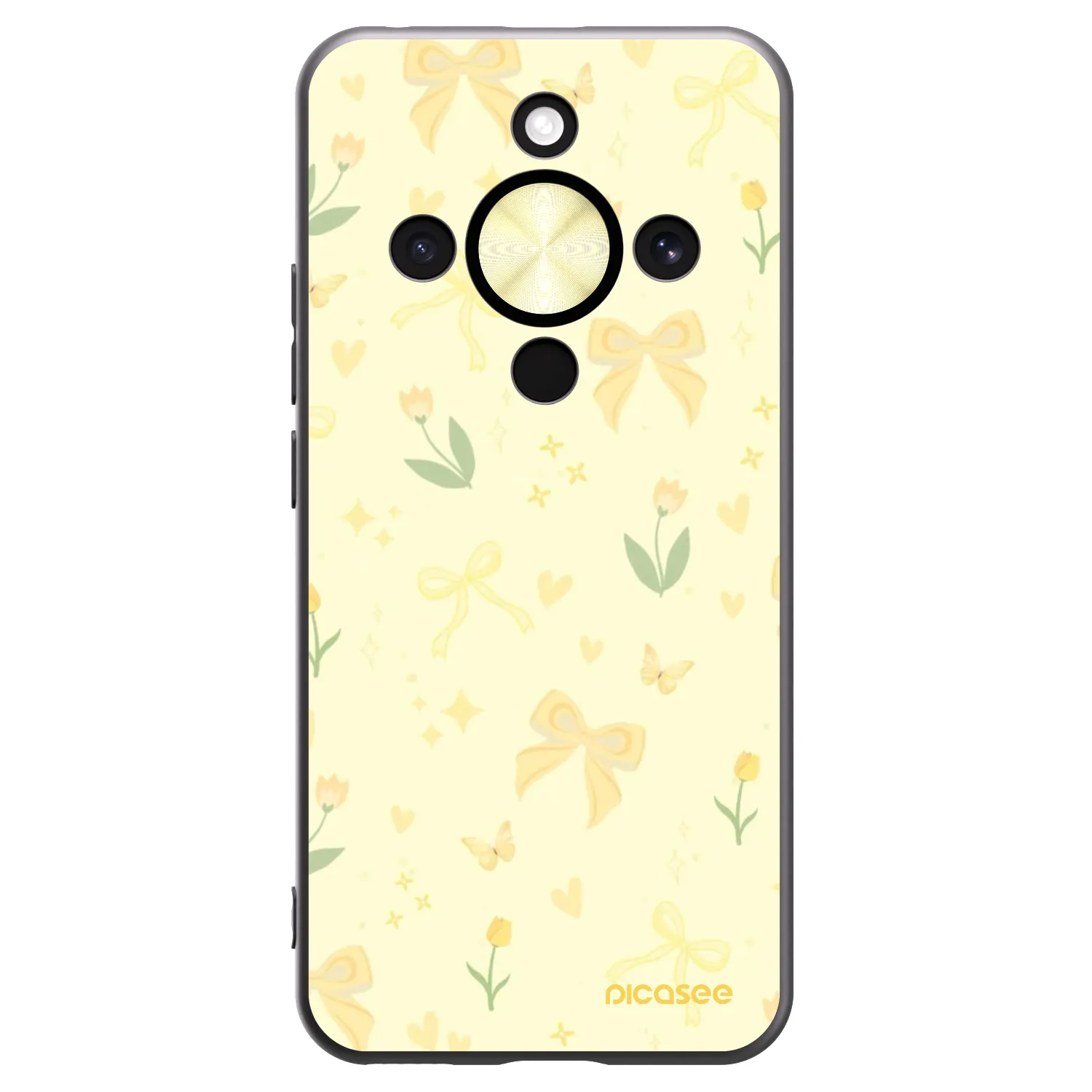 Picasee husă neagră din silicon pentru Honor Magic8 Lite 5G - Honey Blossom