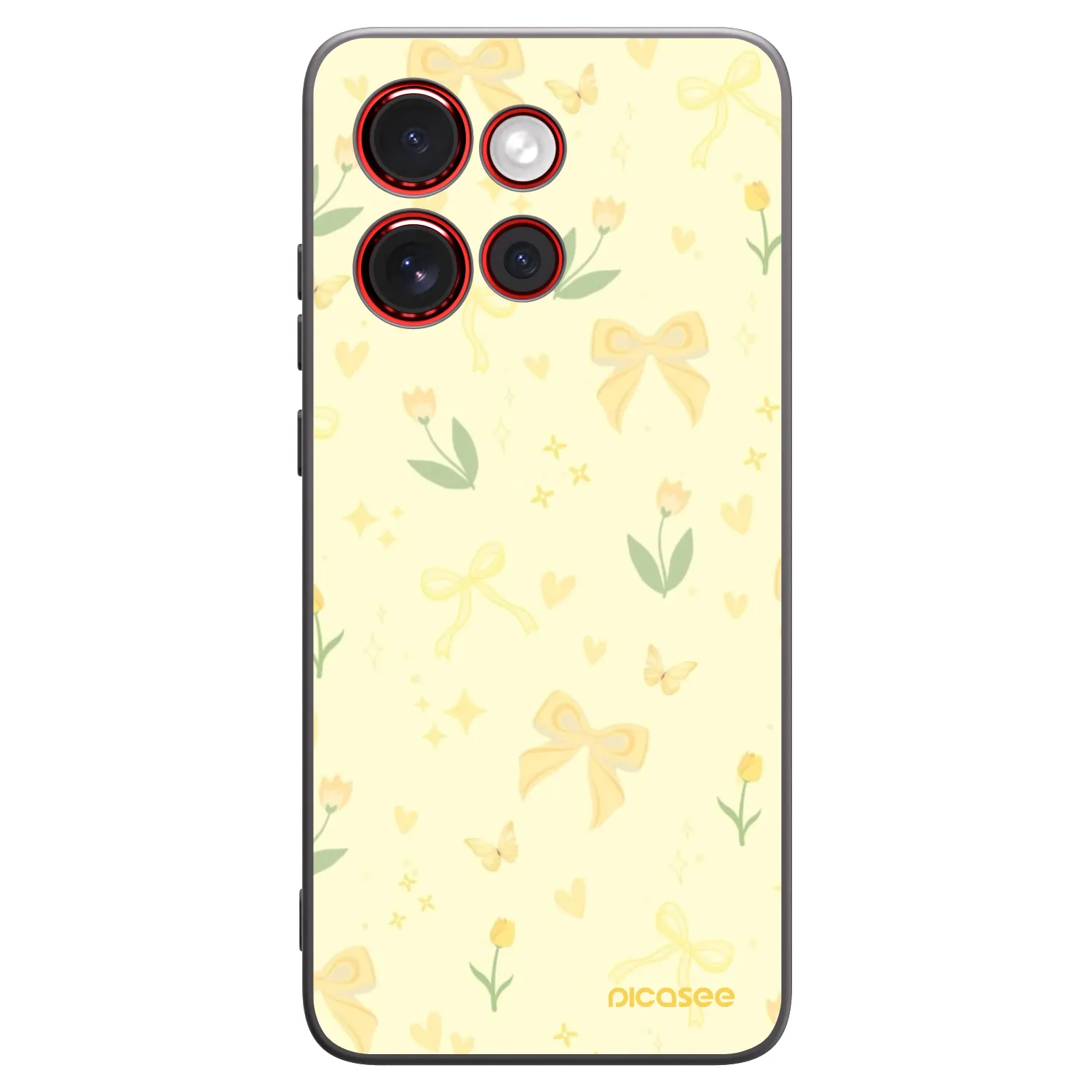Picasee husă neagră din silicon pentru Motorola Edge 60 Neo 5G - Honey Blossom