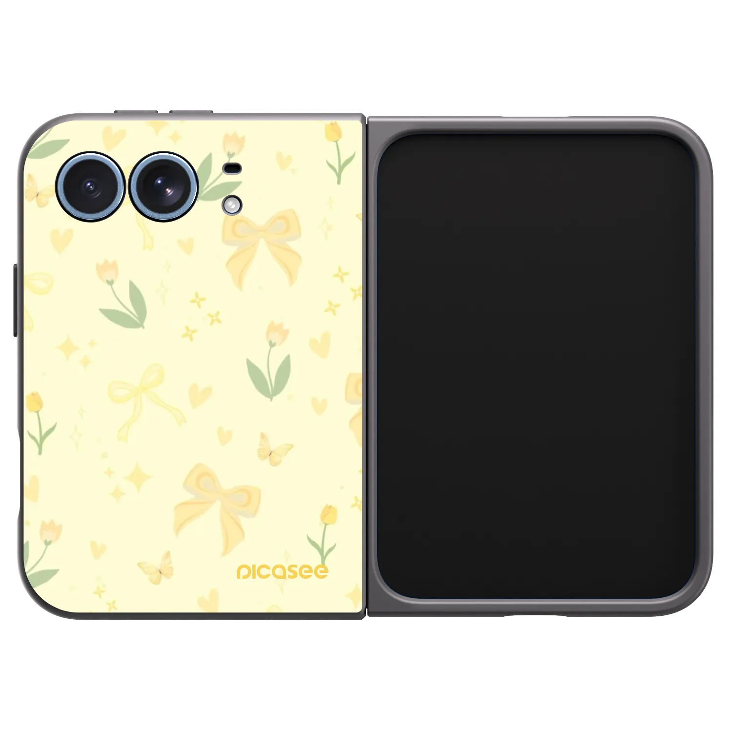 Picasee husă neagră din silicon pentru Apple iPhone Duo - Honey Blossom