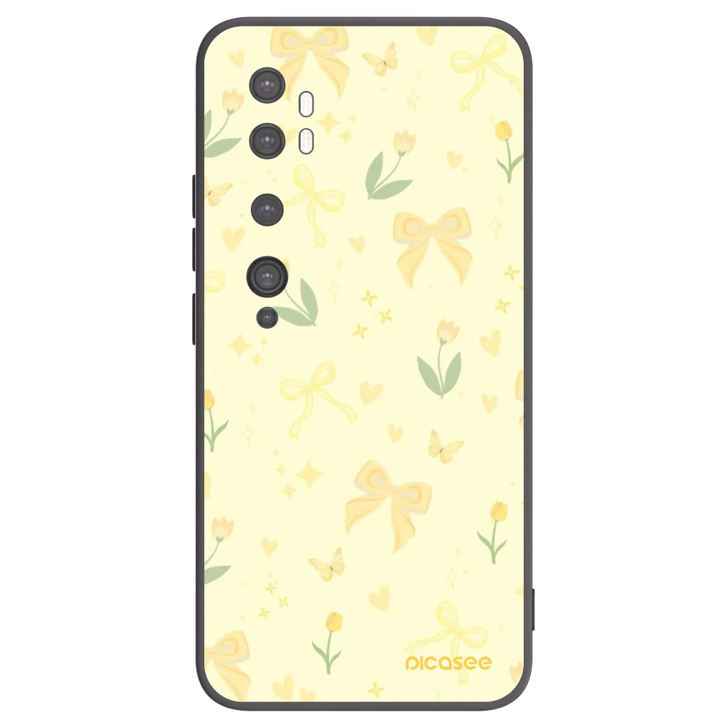 Picasee husă neagră din silicon pentru Xiaomi Mi Note 10 (Pro) - Honey Blossom