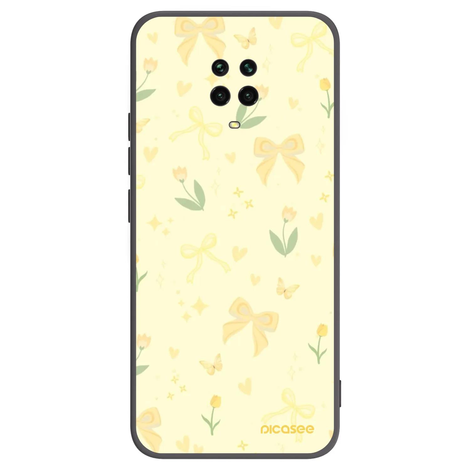 Picasee husă neagră din silicon pentru Xiaomi Redmi Note 9 Pro - Honey Blossom