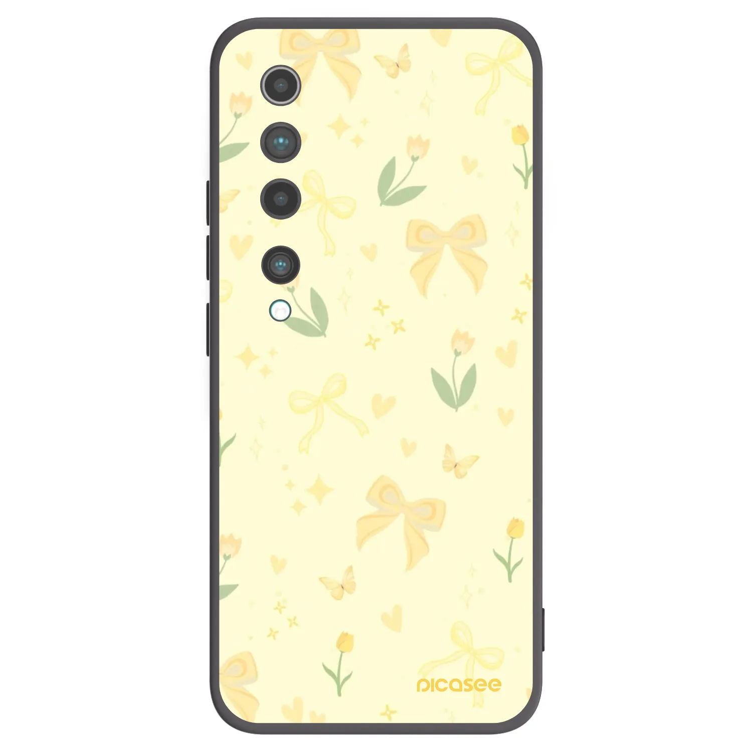 Picasee husă neagră din silicon pentru Xiaomi Mi 10 - Honey Blossom