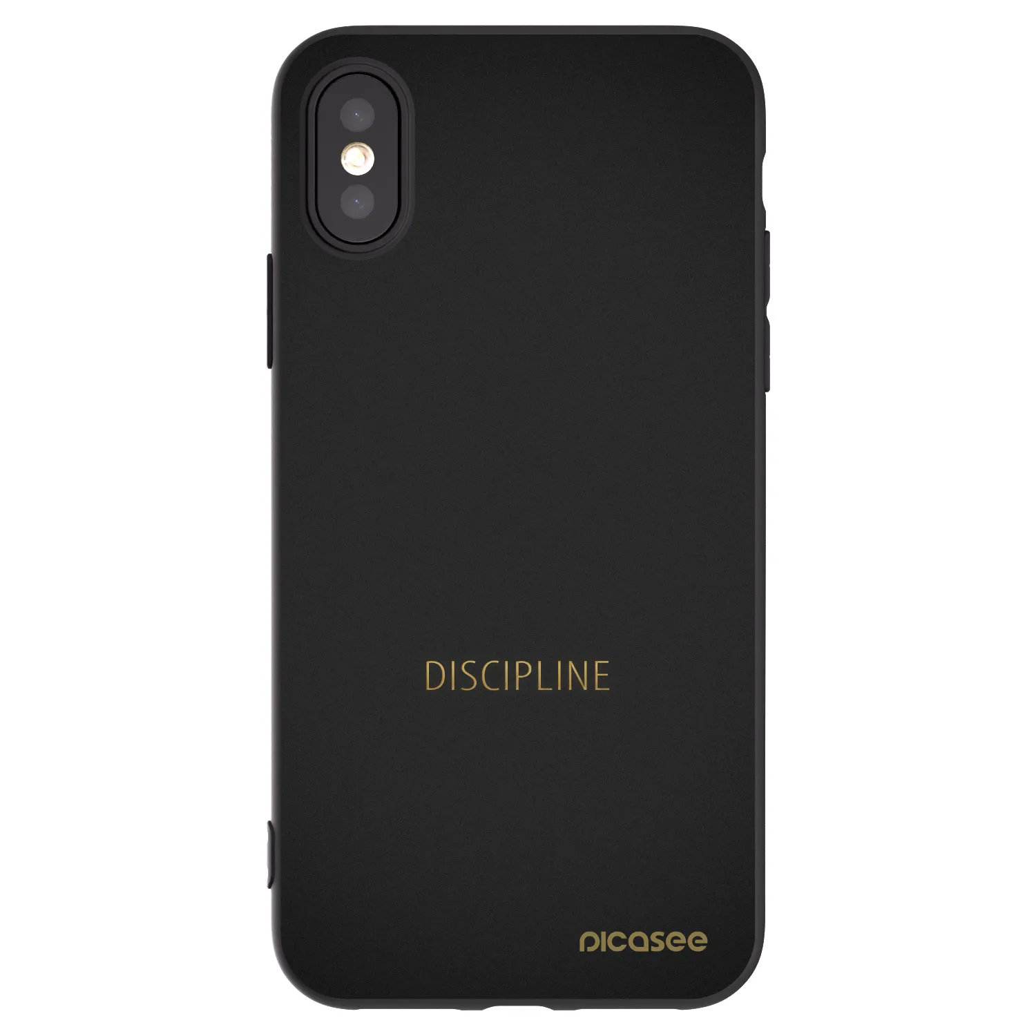 Picasee husă neagră din silicon pentru Apple iPhone X/XS - Discipline